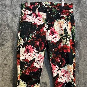 7 For All Mankind Floral-Pattern Pants